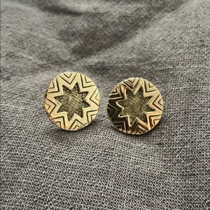House of Harlow Gold Star Patterned Earrings